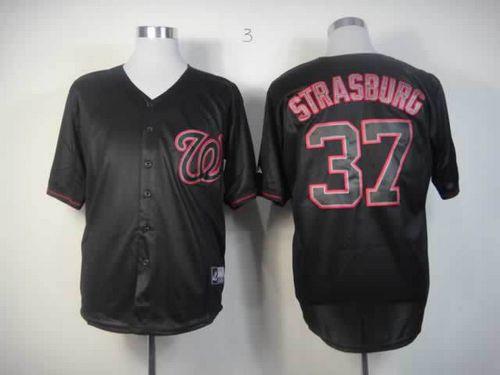 Nationals #37 Stephen Strasburg Black Fashion Stitched MLB Jersey Nationals #37 Stephen Strasburg Black Fashion Stitched MLB Jersey