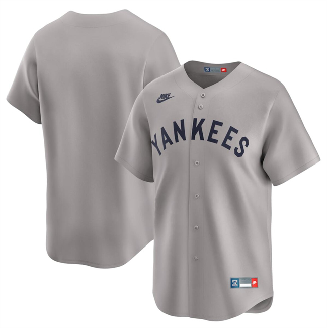 Men's New York Yankees Blank Gray Cooperstown Collection Limited Stitched Baseball Jersey Men's New York Yankees Blank Gray Cooperstown Collection Limited Stitched Baseball Jersey