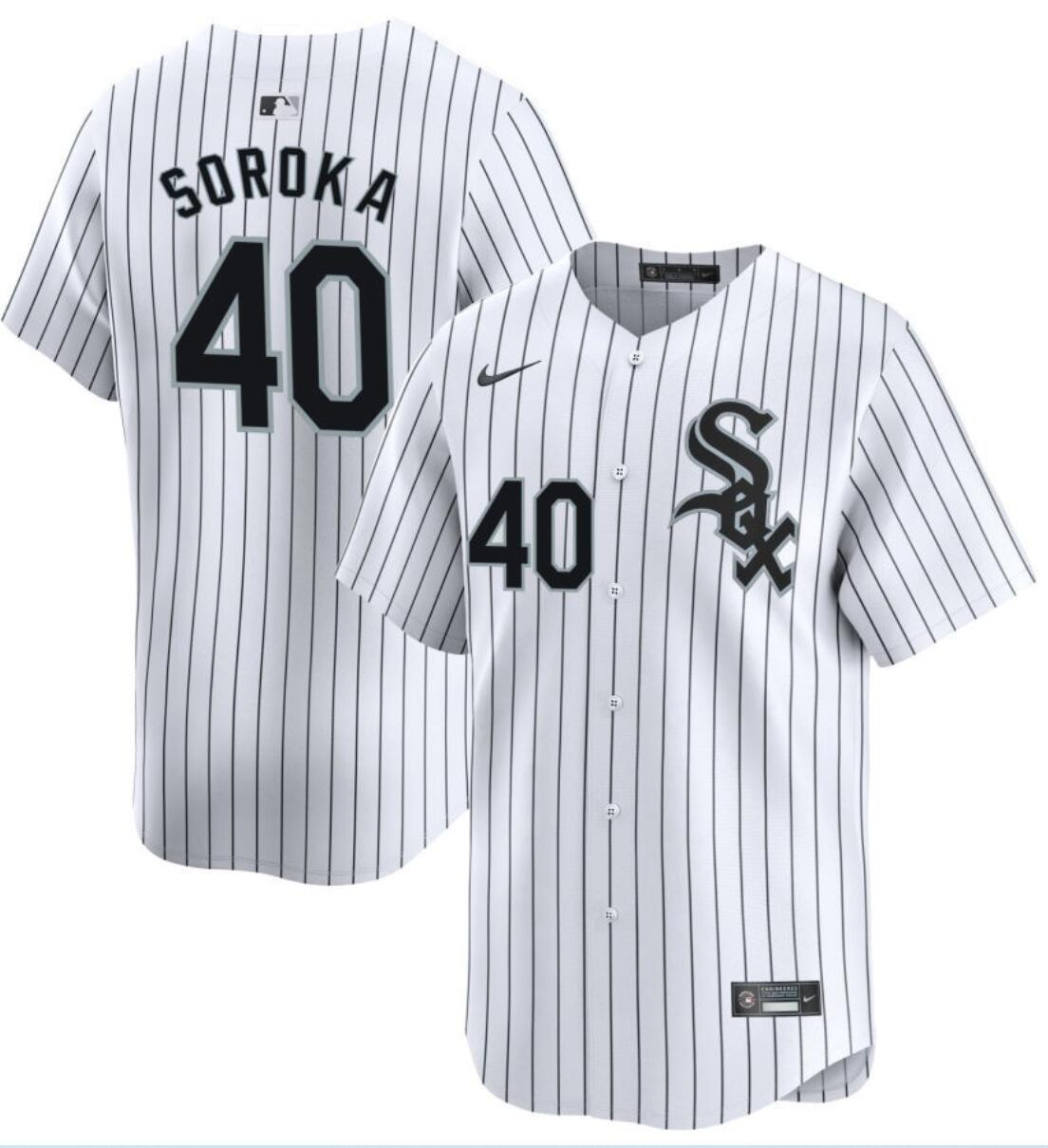 Men's Chicago White Sox #40 Michael Soroka White Home Limited Stitched Baseball Jersey Men's Chicago White Sox #40 Michael Soroka White Home Limited Stitched Baseball Jersey