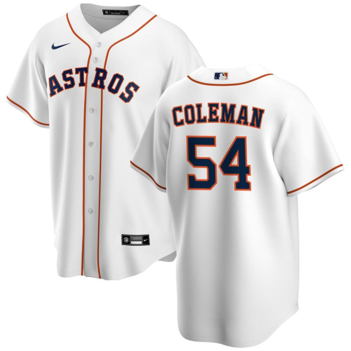 Men's Houston Astros #54 Dylan Coleman White Cool Base Stitched Baseball Jersey Men's Houston Astros #54 Dylan Coleman White Cool Base Stitched Baseball Jersey