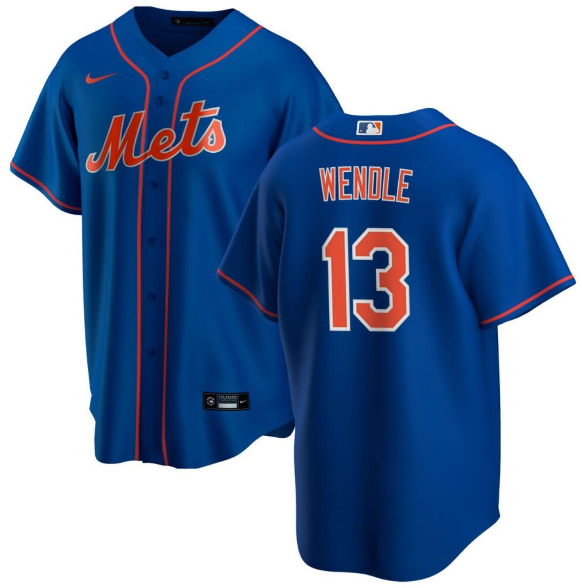 Men's New York Mets #13 Joey Wendle Blue Cool Base Stitched Baseball Jersey Men's New York Mets #13 Joey Wendle Blue Cool Base Stitched Baseball Jersey