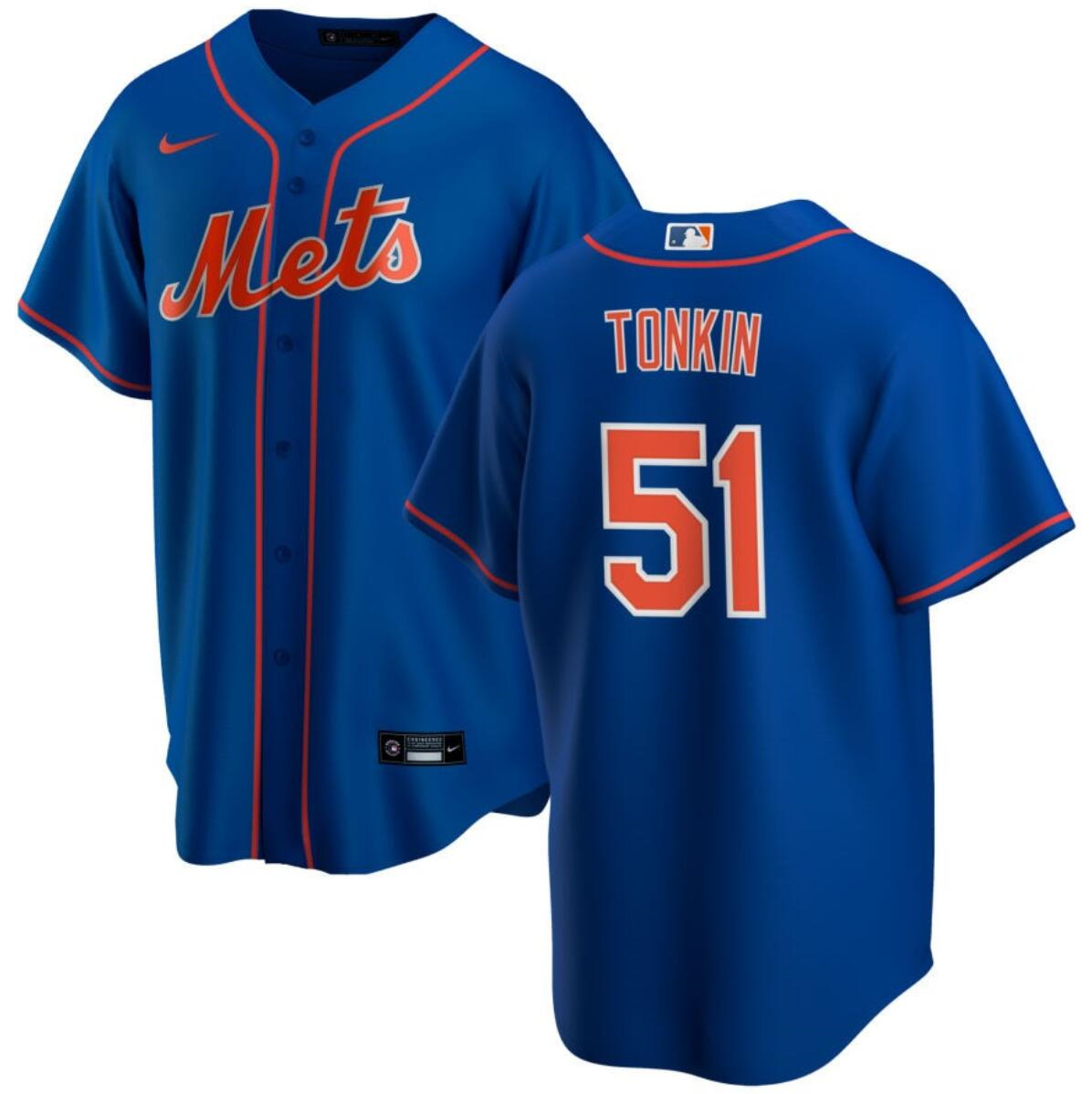 Men's New York Mets #51 Michael Tonkin Blue Cool Base Stitched Baseball Jersey Men's New York Mets #51 Michael Tonkin Blue Cool Base Stitched Baseball Jersey