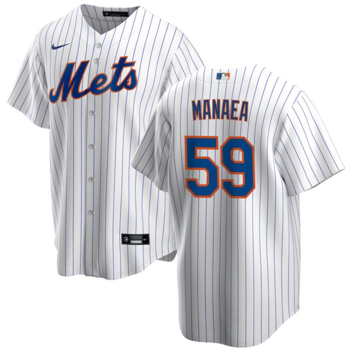 Men's New York Mets #59 Sean Manaea White Cool Base Stitched Baseball Jersey Men's New York Mets #59 Sean Manaea White Cool Base Stitched Baseball Jersey