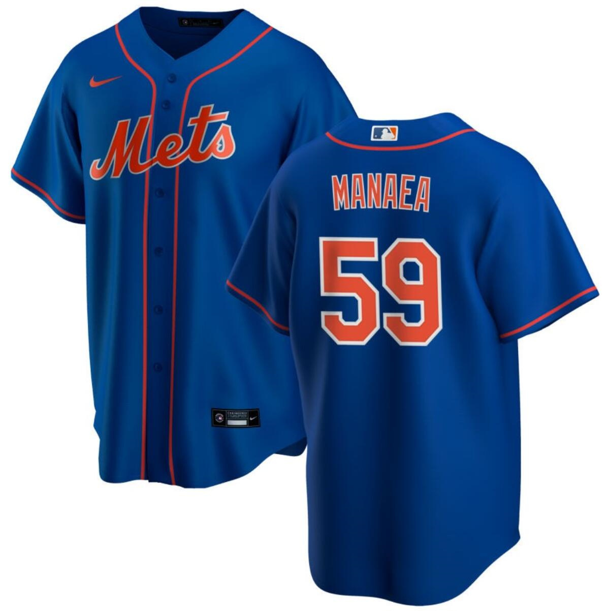 Men's New York Mets #59 Sean Manaea Blue Cool Base Stitched Baseball Jersey Men's New York Mets #59 Sean Manaea Blue Cool Base Stitched Baseball Jersey