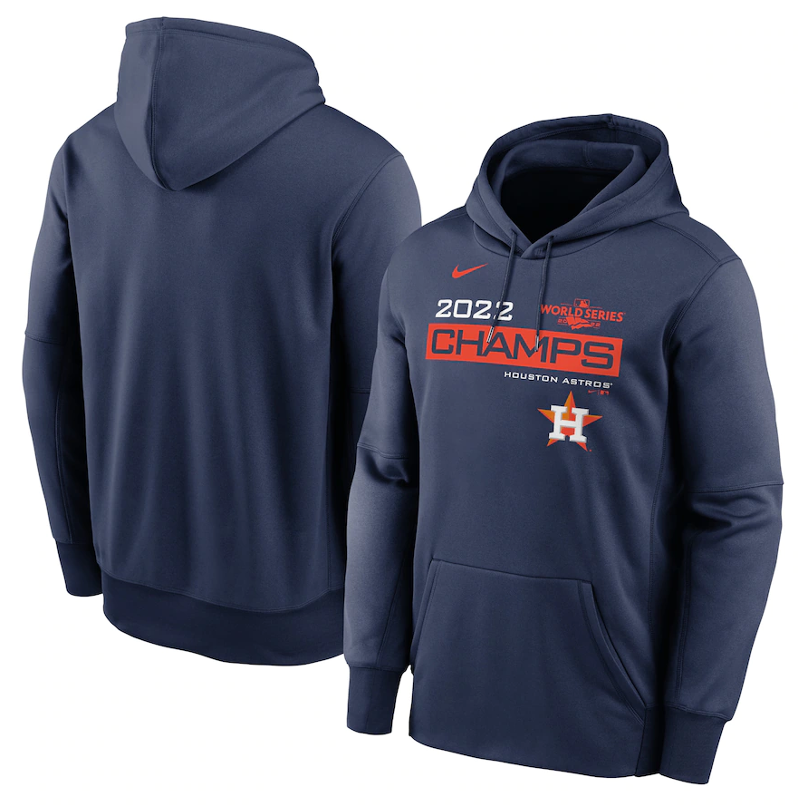 Men's Houston Astros Navy 2022 World Series Champions Celebration Pullover Hoodie Men's Houston Astros Navy 2022 World Series Champions Celebration Pullover Hoodie
