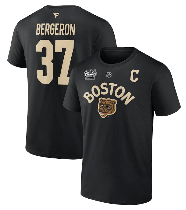 Men's Boston Bruins #37 Patrice Bergeron Black 2023 Winter Classic T-Shirt Men's Boston Bruins #37 Patrice Bergeron Black 2023 Winter Classic T-Shirt