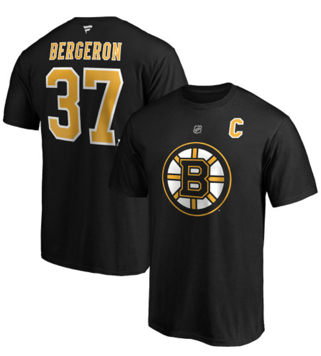 Men's Boston Bruins #37 Patrice Bergeron Black T-Shirt Men's Boston Bruins #37 Patrice Bergeron Black T-Shirt