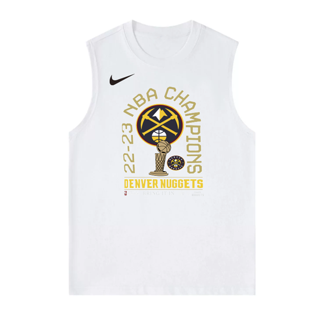 Men's Denver Nuggets White 2022-23 Champions Suit in Action Tank Top Men's Denver Nuggets White 2022-23 Champions Suit in Action Tank Top