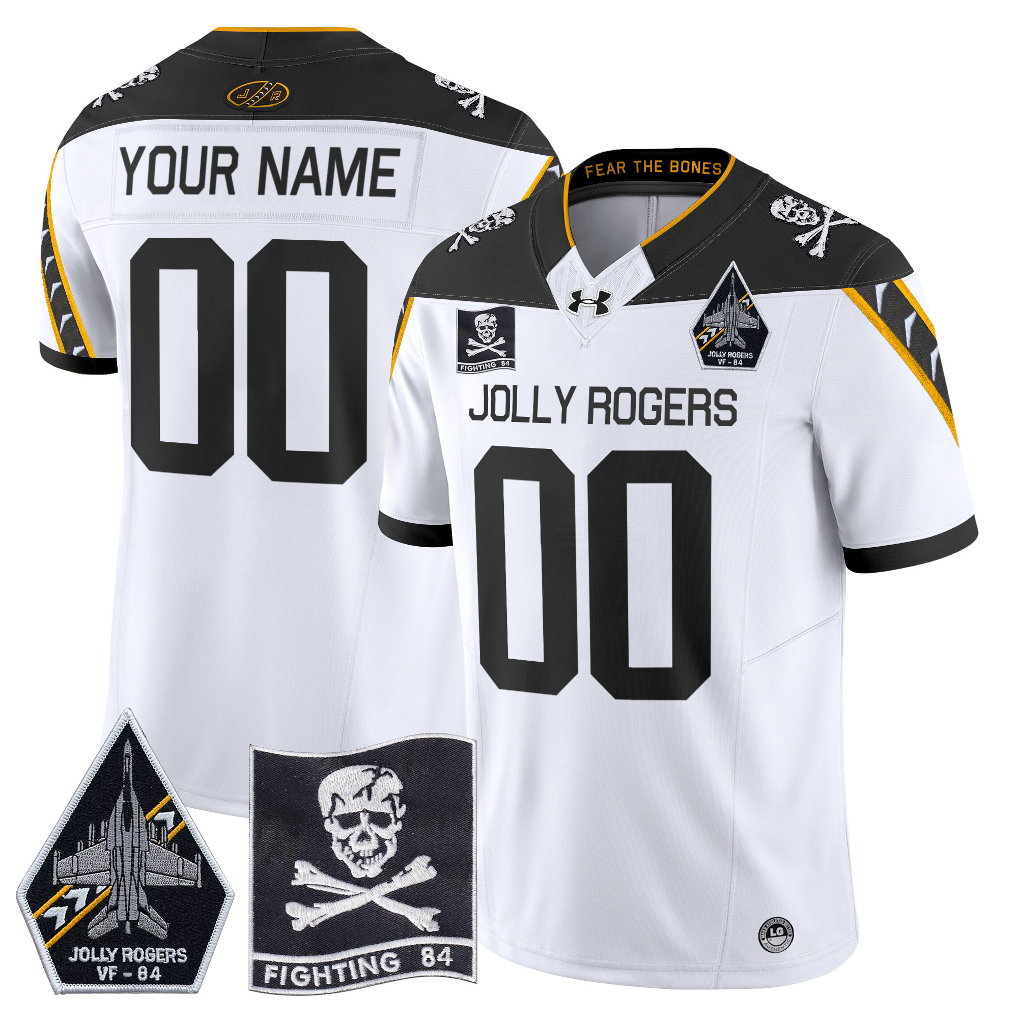 Men's Navy Midshipmen 2024 Jolly Rogers Patch Vapor Limited Edition Jersey