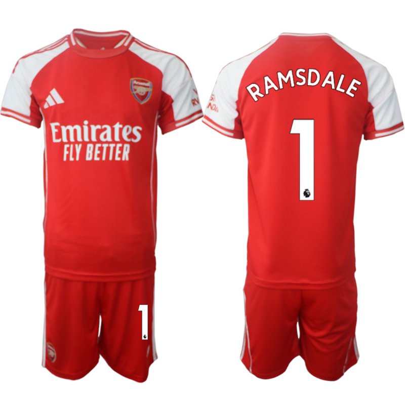 Men's Arsenal F.C #1 Aaron Ramsdale Red 2025 Home Soccer Jersey Suit Men's Arsenal F.C #1 Aaron Ramsdale Red 2025 Home Soccer Jersey Suit