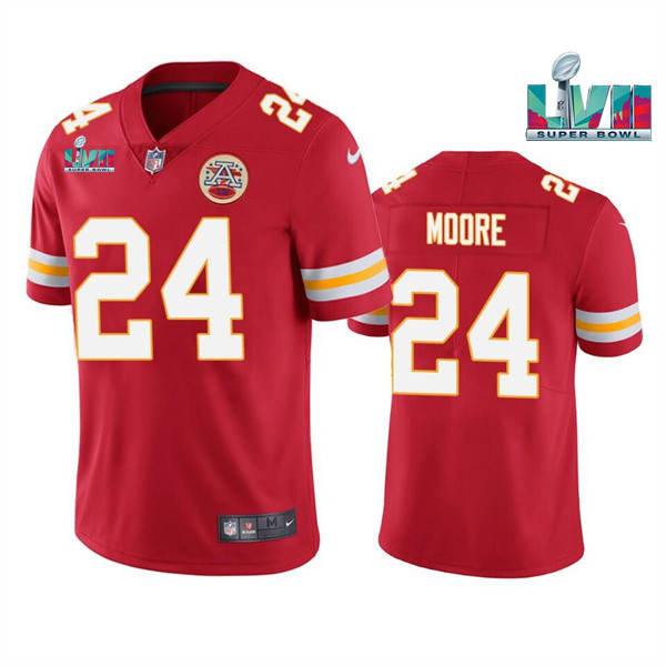 Men’s Kansas City Chiefs #24 Skyy Moore Red Super Bowl LVII Patch Vapor Untouchable Limited Stitched Jersey Men’s Kansas City Chiefs #24 Skyy Moore Red Super Bowl LVII Patch Vapor Untouchable Limited Stitched Jersey