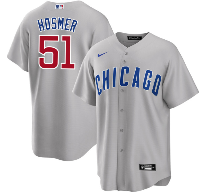 Men's Chicago Cubs #51 Eric Hosmer Grey Cool Base Stitched Jersey Men's Chicago Cubs #51 Eric Hosmer Grey Cool Base Stitched Jersey