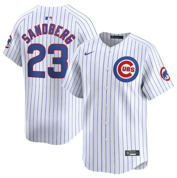 Men's Chicago Cubs #23 Ryne Sandberg White 2024 Home Limited Stitched Baseball Jersey Men's Chicago Cubs #23 Ryne Sandberg White 2024 Home Limited Stitched Baseball Jersey