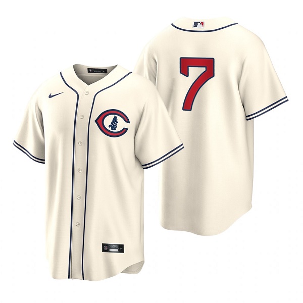 Men's Chicago Cubs #7 Yan Gomes 2022 Cream Field Of Dreams Cool Base Stitched Baseball Jersey Men's Chicago Cubs #7 Yan Gomes 2022 Cream Field Of Dreams Cool Base Stitched Baseball Jersey