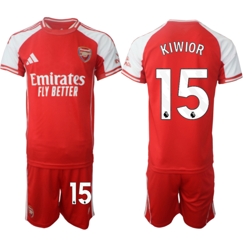 Men's Arsenal F.C #15 Jakub Kiwior Red 2025 Home Soccer Jersey Suit Men's Arsenal F.C #15 Jakub Kiwior Red 2025 Home Soccer Jersey Suit