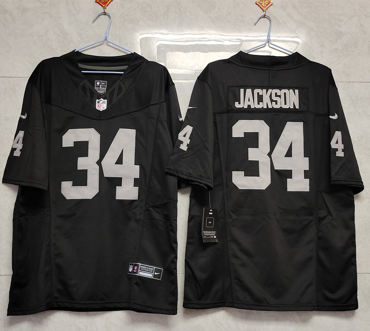 Men's Las Vegas Raiders #34 Bo Jackson Black 2023 F.U.S.E Vapor Untouchable Stitched Football Jersey Men's Las Vegas Raiders #34 Bo Jackson Black 2023 F.U.S.E Vapor Untouchable Stitched Football Jersey