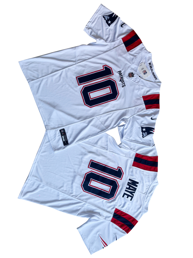 Men's New England Patriots #10 Drake Maye White 2024 Draft F.U.S.E Vapor Limited Stitched Football Jersey Men's New England Patriots #10 Drake Maye White 2024 Draft F.U.S.E Vapor Limited Stitched Football Jersey