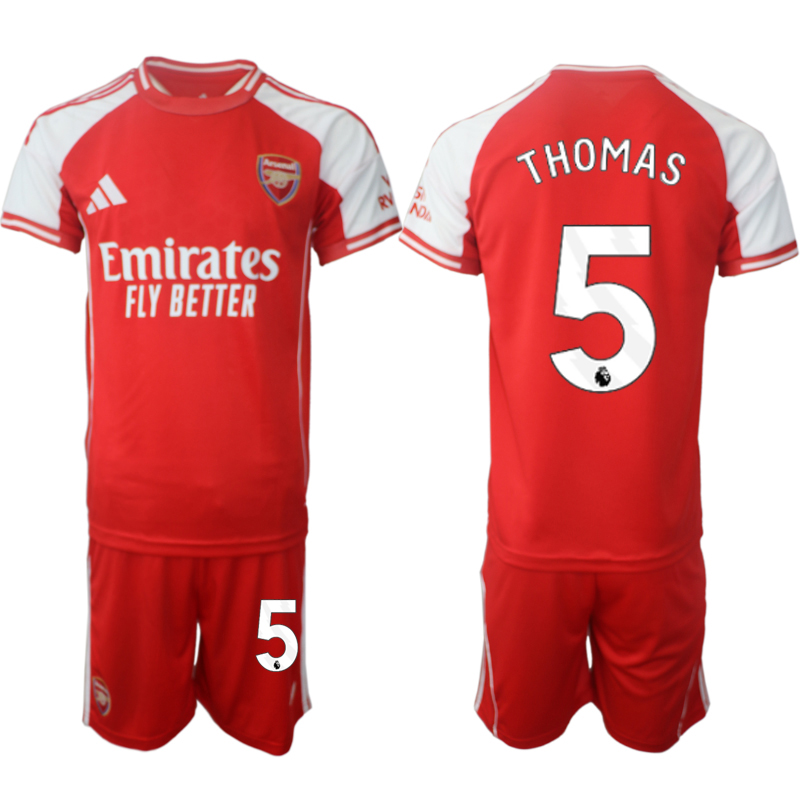 Men's Arsenal F.C #5 Thomas Red 2025 Home Soccer Jersey Suit Men's Arsenal F.C #5 Thomas Red 2025 Home Soccer Jersey Suit