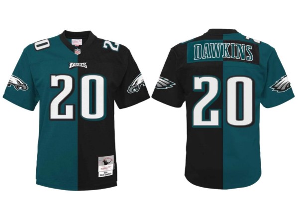 Men's Philadelphia Eagles #20 Brian Dawkins Green/Balck Split Stitched Jersey Men's Philadelphia Eagles #20 Brian Dawkins Green/Balck Split Stitched Jersey