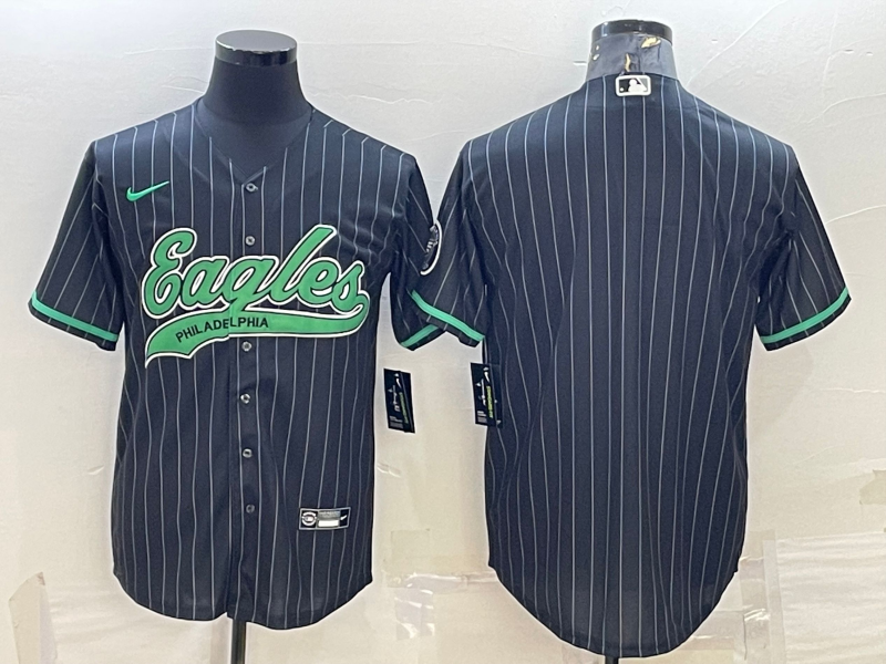 Men's Philadelphia Eagles Blank Black With Patch Cool Base Stitched Baseball Jersey Men's Philadelphia Eagles Blank Black With Patch Cool Base Stitched Baseball Jersey