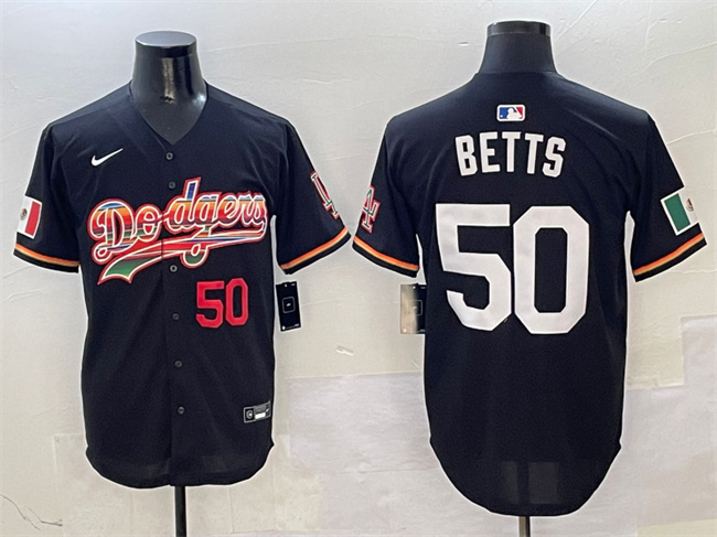 Men's Los Angeles Dodgers #50 Mookie Betts Black Mexico Limited Stitched Baseball Jersey Men's Los Angeles Dodgers #50 Mookie Betts Black Mexico Limited Stitched Baseball Jersey Men's Los Angeles Dodgers #50 Mookie Betts Black Mexico Limited Stitched Baseball Jersey Men's Los Angeles Dodgers #50 Mookie Betts Black Mexico Limited Stitched Baseball Jersey