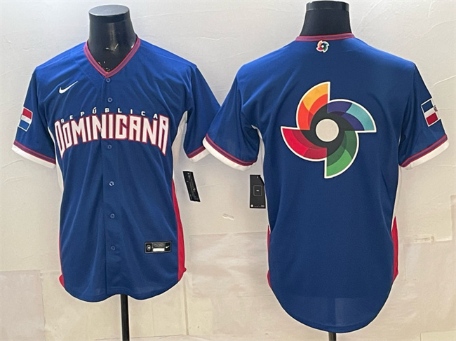 Men's Dominican Republic Baseball Royal 2026 World Baseball Big Logo Classic Stadium Stitched Jersey Men's Dominican Republic Baseball Royal 2026 World Baseball Big Logo Classic Stadium Stitched Jersey