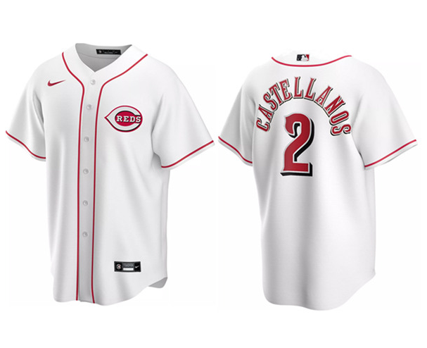 Men's Cincinnati Reds #2 Nick Castellanos Cool Base white Stitched Jersey Men's Cincinnati Reds #2 Nick Castellanos Cool Base white Stitched Jersey