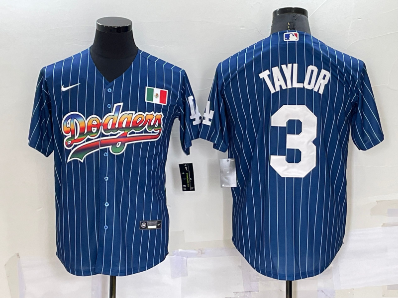 Men's Los Angeles Dodgers #3 Chris Taylor Navy Mexico Rainbow Cool Base Stitched Baseball Jersey Men's Los Angeles Dodgers #3 Chris Taylor Navy Mexico Rainbow Cool Base Stitched Baseball Jersey