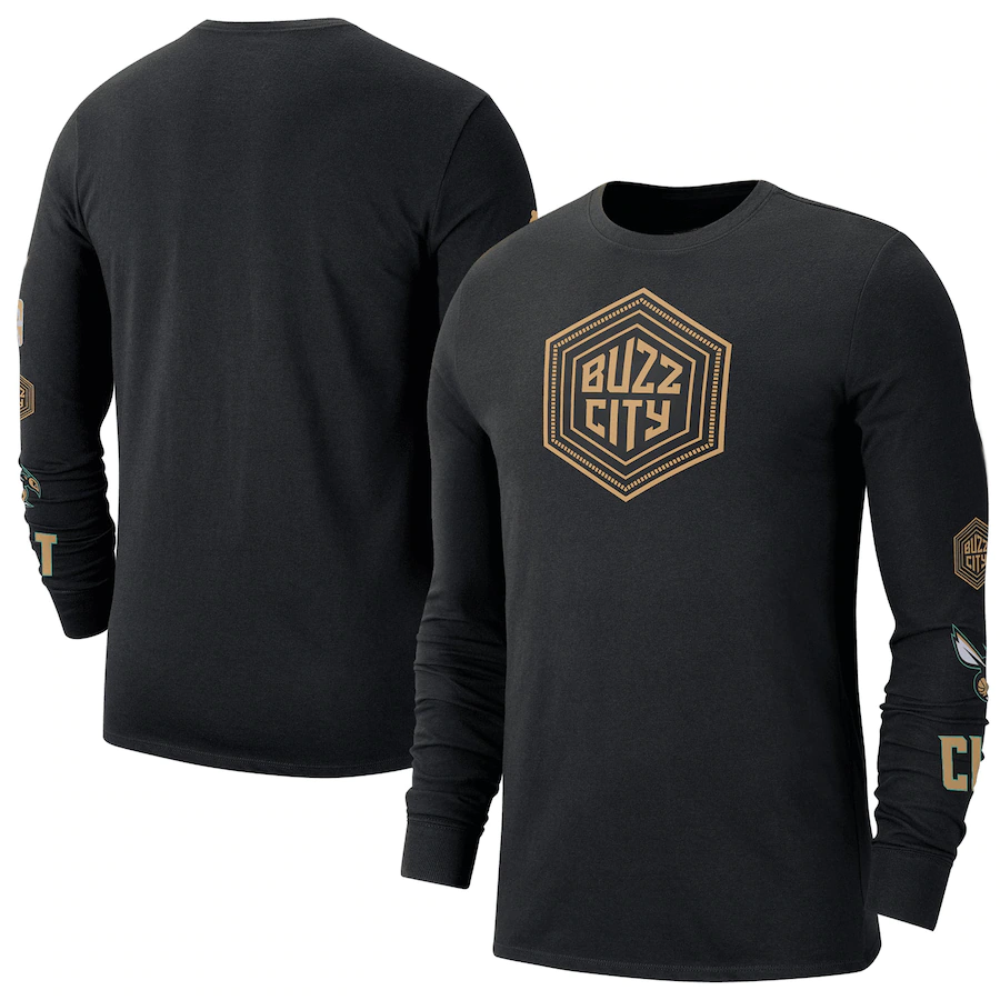Men's Charlotte Hornets Black 2022/23 City Edition Essential Expressive Long Sleeve T-Shirt Men's Charlotte Hornets Black 2022/23 City Edition Essential Expressive Long Sleeve T-Shirt