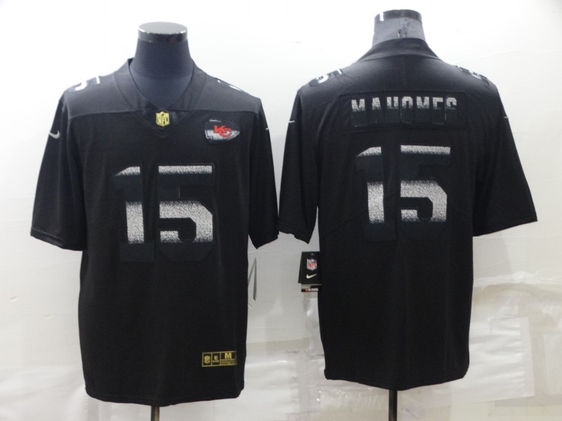 Men's Kansas City Chiefs #15 Patrick Mahomes Black Shadow Stitched Jersey Men's Kansas City Chiefs #15 Patrick Mahomes Black Shadow Stitched Jersey