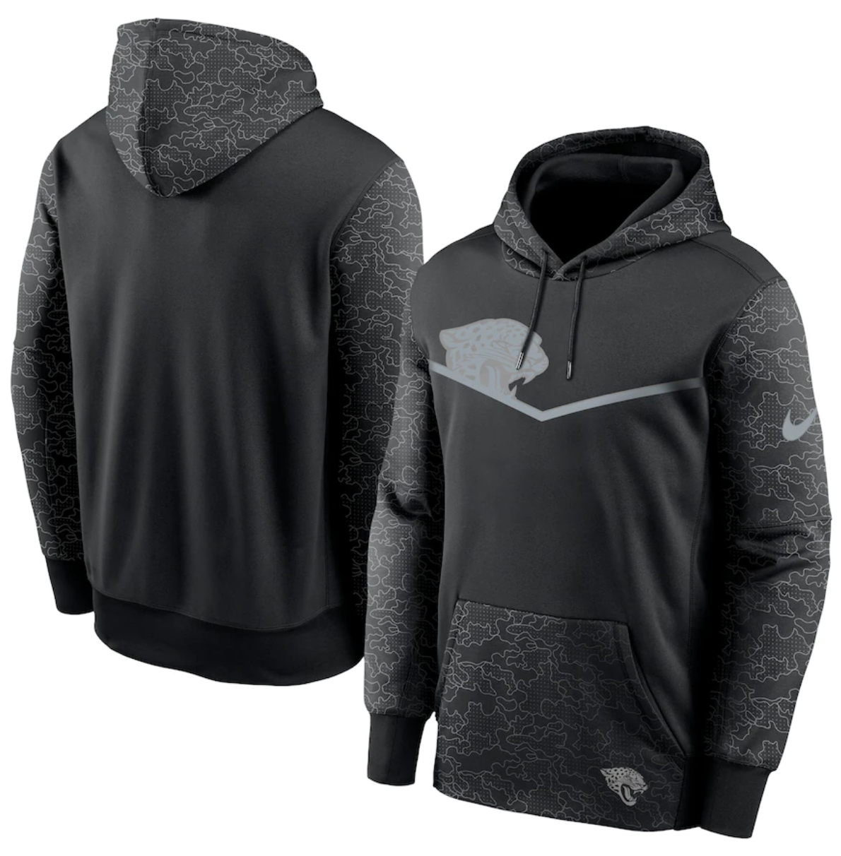 Men's Jacksonville Jaguars Black Reflective Therma Hoodie Men's Jacksonville Jaguars Black Reflective Therma Hoodie