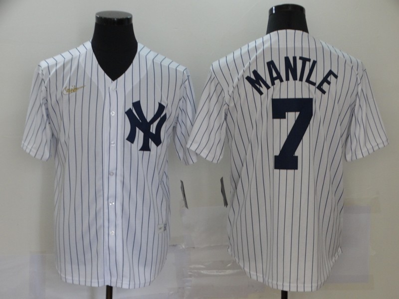 Men's New York Yankees #7 Mickey Mantle New White Throwback Cool Base Stitched Jersey Men's New York Yankees #7 Mickey Mantle New White Throwback Cool Base Stitched Jersey
