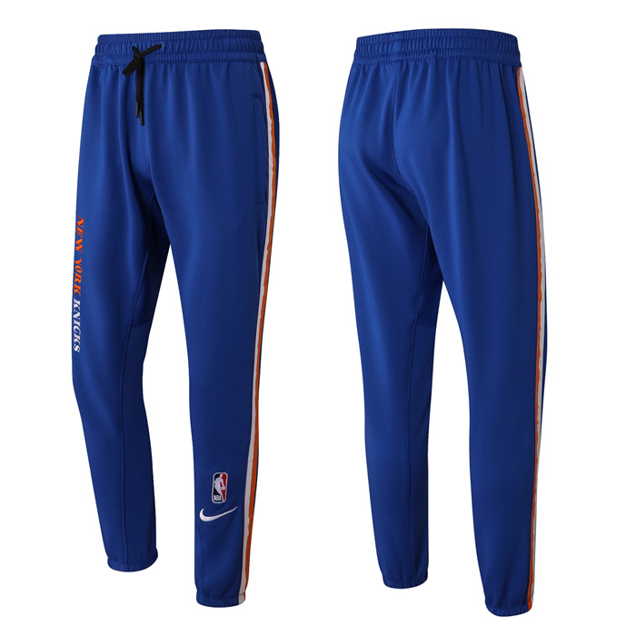 Men's New York Knicks Blue Performance Showtime Basketball Pants Men's New York Knicks Blue Performance Showtime Basketball Pants