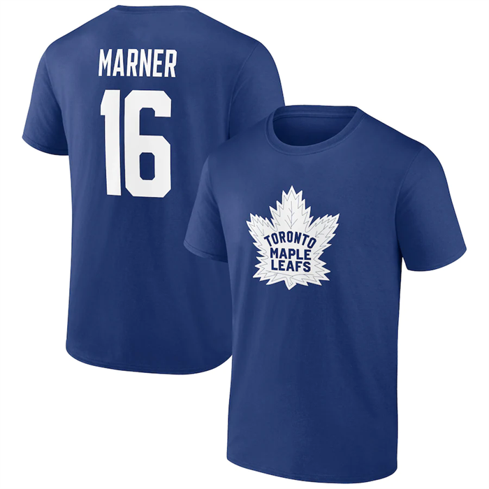Men's Toronto Maple Leafs #16 Mitchell Marner Blue T-Shirt Men's Toronto Maple Leafs #16 Mitchell Marner Blue T-Shirt