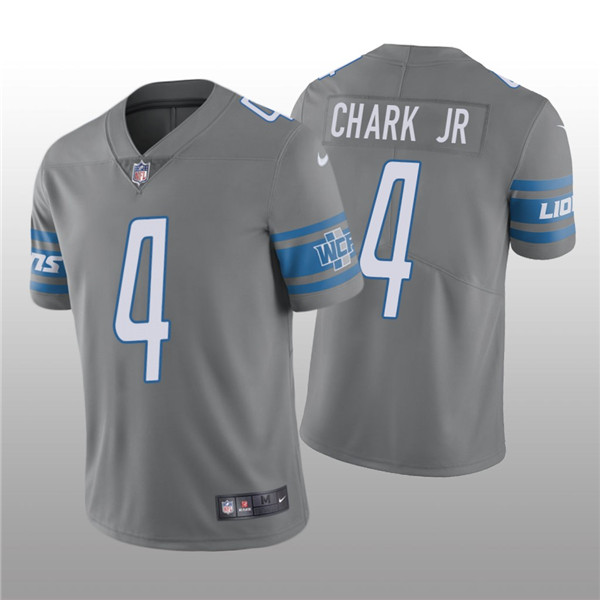 Men's Detroit Lions #4 DJ Chark Jr. Grey Vapor Untouchable Limited Stitched Jersey Men's Detroit Lions #4 DJ Chark Jr. Grey Vapor Untouchable Limited Stitched Jersey