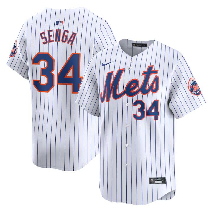 Men's New York Mets #34 Kodai Senga White 2024 Home Limited Stitched Baseball Jersey Men's New York Mets #34 Kodai Senga White 2024 Home Limited Stitched Baseball Jersey