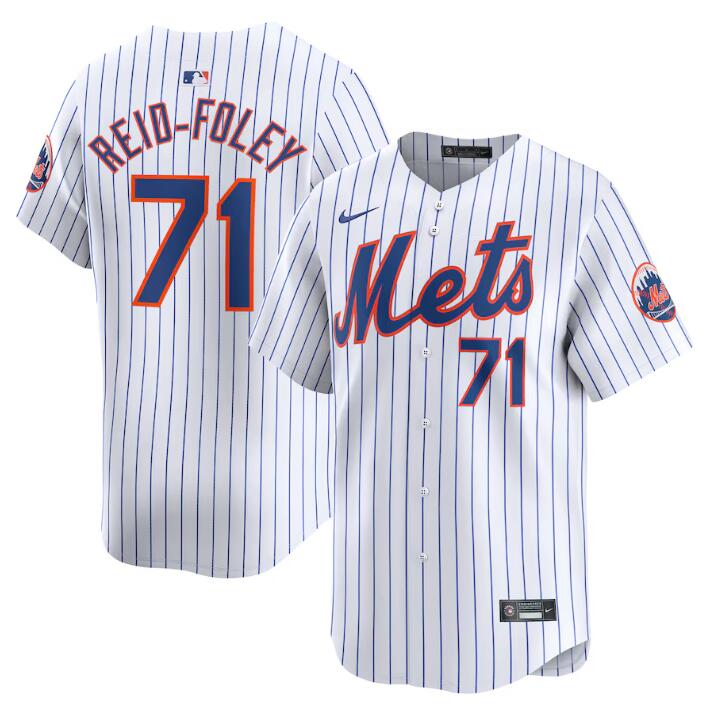 Men's New York Mets #71 Sean Reid-Fole White 2024 Home Limited Stitched Baseball Jersey Men's New York Mets #71 Sean Reid-Fole White 2024 Home Limited Stitched Baseball Jersey