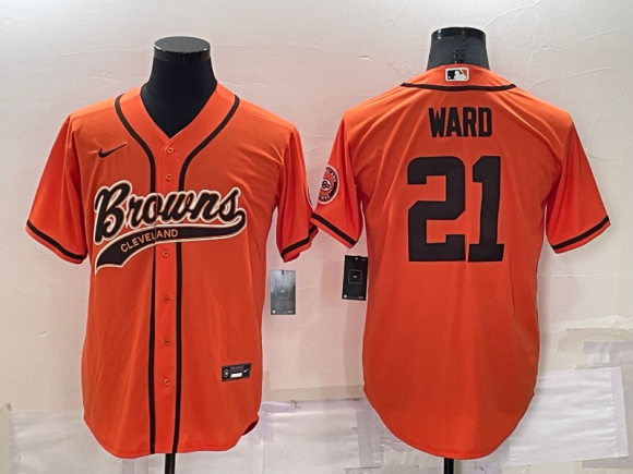 Men's Cleveland Browns ACTIVE PLAYER Custom Orange Cool Base Stitched Baseball Jersey Men's Cleveland Browns ACTIVE PLAYER Custom Orange Cool Base Stitched Baseball Jersey