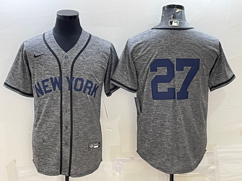 Men's New York Yankees #27 Giancarlo Stanton Grey Cool Base Stitched Jersey Men's New York Yankees #27 Giancarlo Stanton Grey Cool Base Stitched Jersey