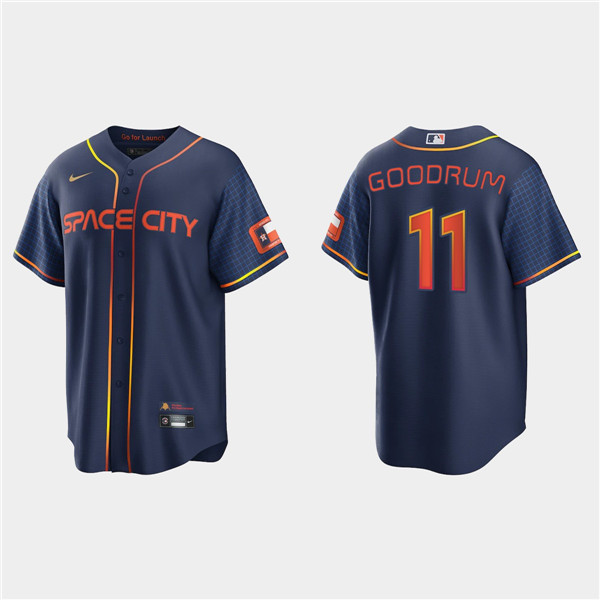 Men's Houston Astros #11 Niko Goodrum 2022 Navy City Connect Cool Base Stitched Jersey Men's Houston Astros #11 Niko Goodrum 2022 Navy City Connect Cool Base Stitched Jersey