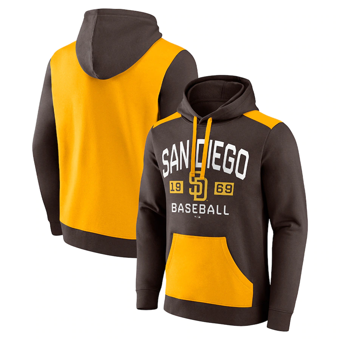 Men's San Diego Padres Brown/Gold Chip In Pullover Hoodie