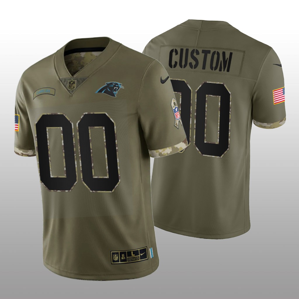 Men's Carolina Panthers ACTIVE PLAYER Custom Olive 2022 Salute To Service Limited Stitched Jersey Men's Carolina Panthers ACTIVE PLAYER Custom Olive 2022 Salute To Service Limited Stitched Jersey