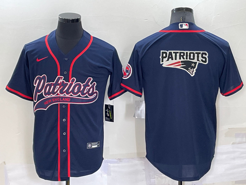 Men's New England Patriots Navy Team Big Logo With Patch Cool Base Stitched Baseball Jersey Men's New England Patriots Navy Team Big Logo With Patch Cool Base Stitched Baseball Jersey