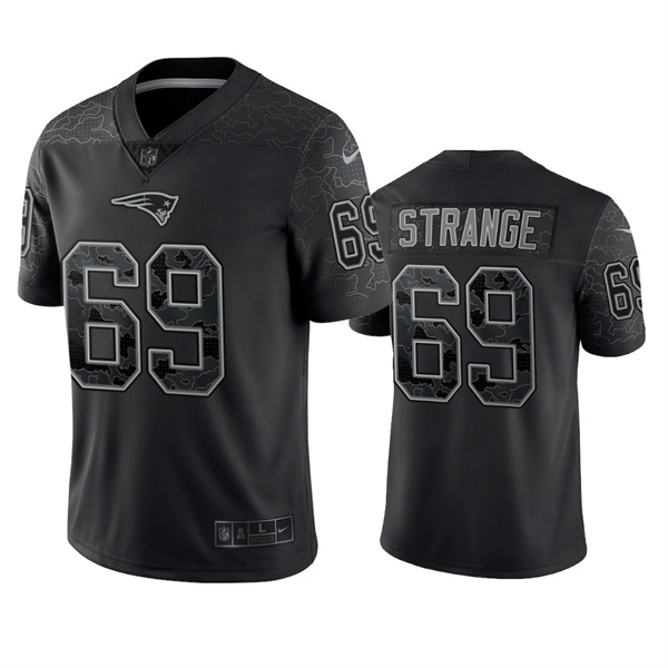 Men's New England Patriots #69 Cole Strange Black Reflective Limited Stitched Football Jersey Men's New England Patriots #69 Cole Strange Black Reflective Limited Stitched Football Jersey