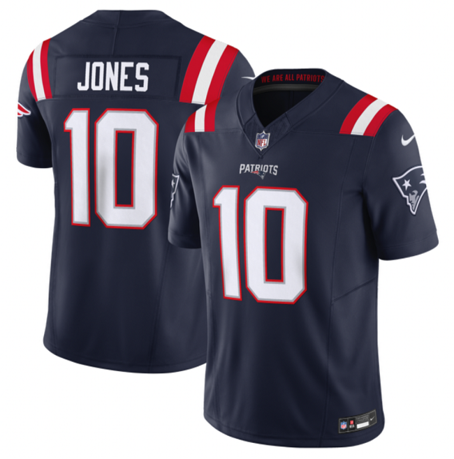 Men's New England Patriots #10 Mac Jones Navy 2023 F.U.S.E. Vapor Limited Stitched Football Jersey Men's New England Patriots #10 Mac Jones Navy 2023 F.U.S.E. Vapor Limited Stitched Football Jersey