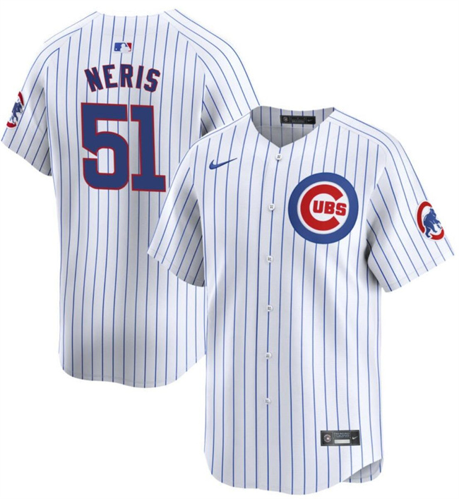 Men's Chicago Cubs #51 Héctor Neris White Cool Base Stitched Baseball Jersey Men's Chicago Cubs #51 Héctor Neris White Cool Base Stitched Baseball Jersey