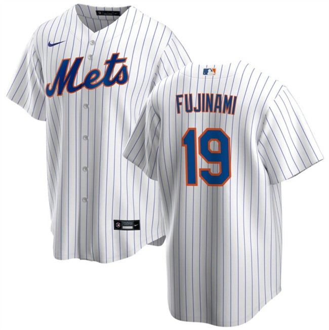 Men's New York Mets #19 Shintaro Fujinami White Cool Base Stitched Baseball Jersey Men's New York Mets #19 Shintaro Fujinami White Cool Base Stitched Baseball Jersey