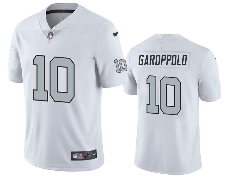 Men's Las Vegas Raiders #10 Jimmy Garoppolo White Color Rush Limited Stitched Football Jersey