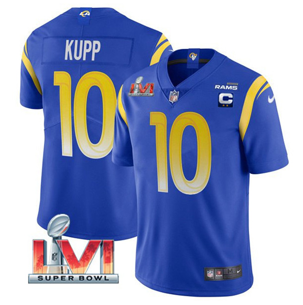 Men's Los Angeles Rams ACTIVE PLAYER Custom 2022 Royal With C Patch Super Bowl LVI Vapor Limited Stitched Jersey Men's Los Angeles Rams ACTIVE PLAYER Custom 2022 Royal With C Patch Super Bowl LVI Vapor Limited Stitched Jersey