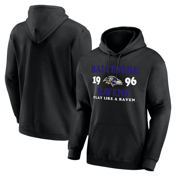 Men's Baltimore Ravens Black Fierce Competitor Pullover Hoodie Men's Baltimore Ravens Black Fierce Competitor Pullover Hoodie